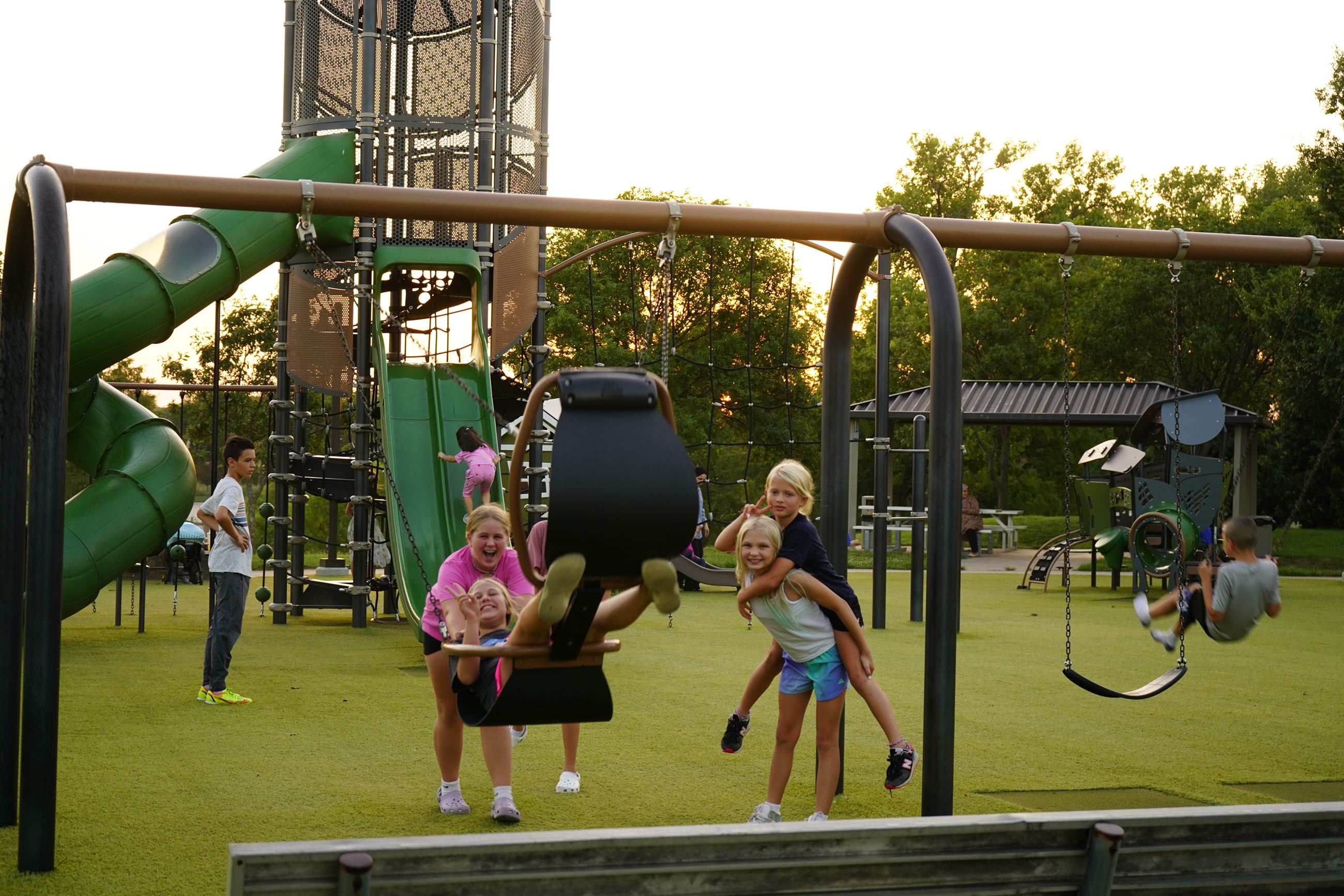 kids playing on playground in Central Park 